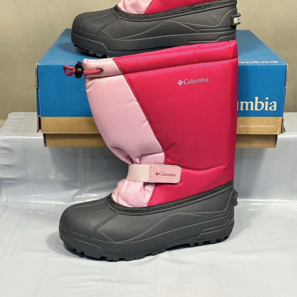 Columbia Powderbug Plus Ii Snow Boot- Youth Size 6-dusty Pink/ Beet  Root- New